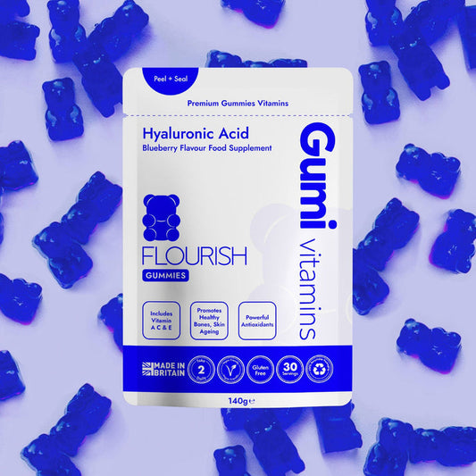 Hyaluronic acid vegan gummies  blueberry flavour