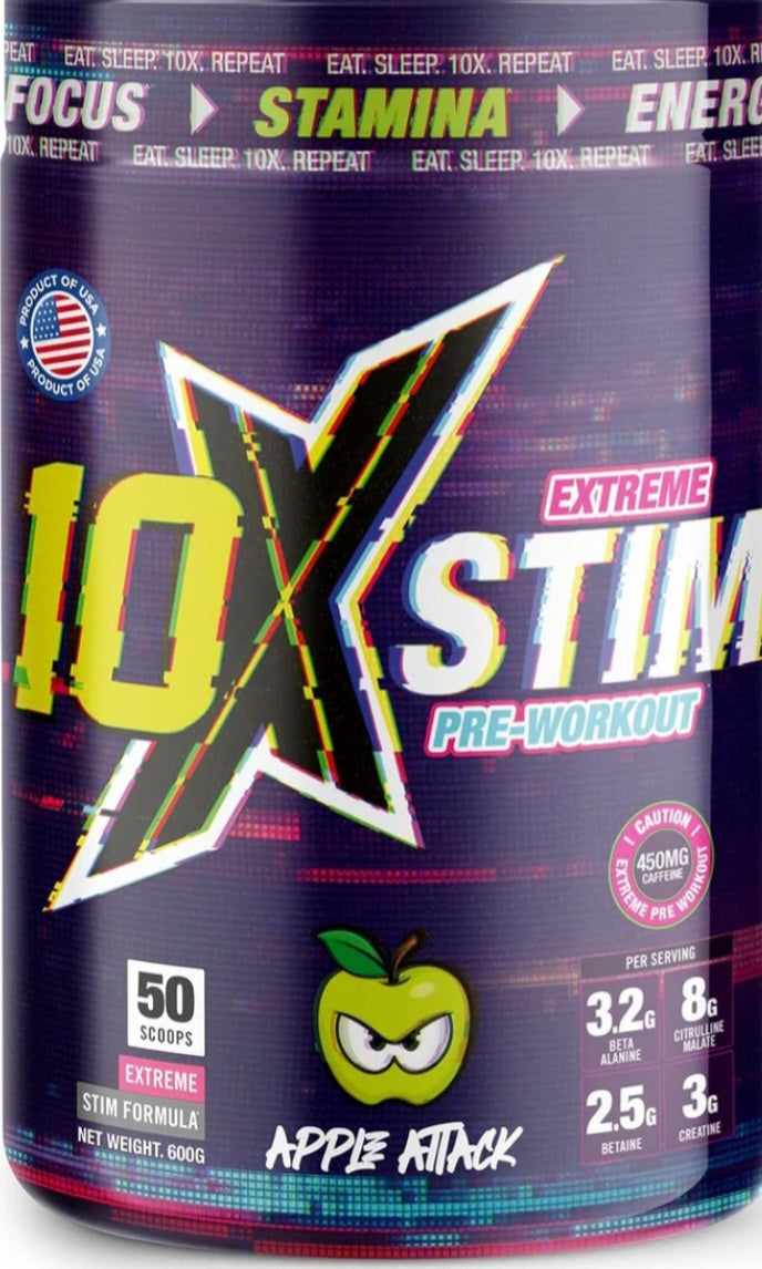 10 x extreme stim pre workout  600g choose from 8 delicious flavours