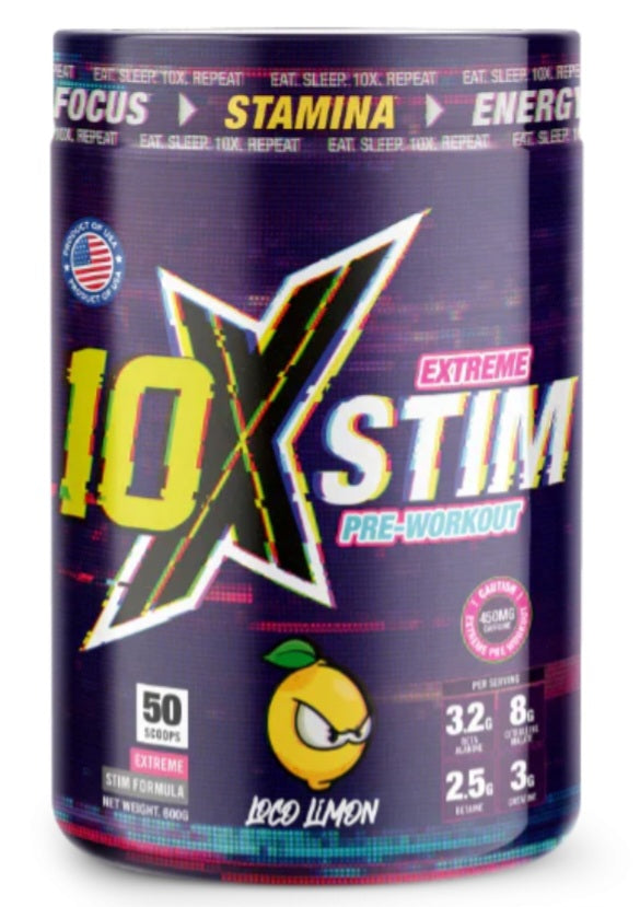 10 x extreme stim pre workout  600g choose from 8 delicious flavours