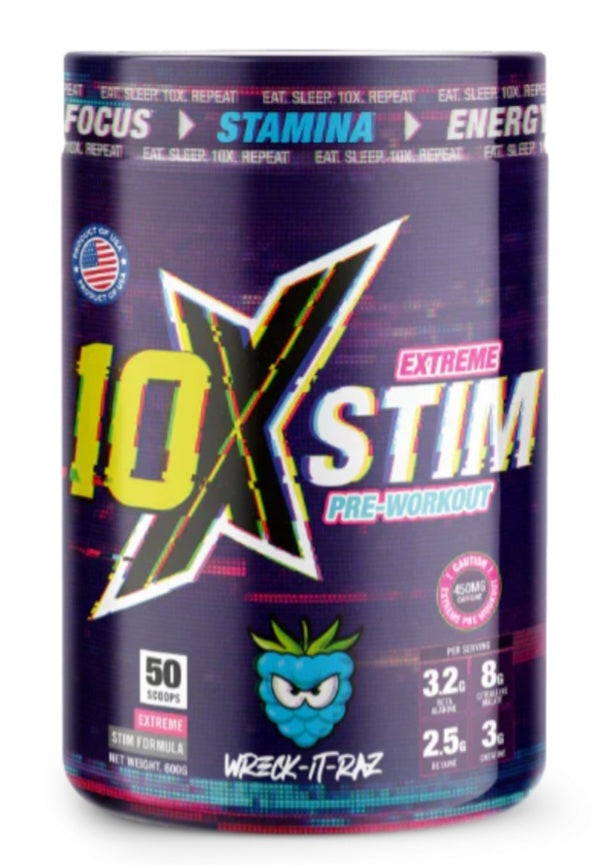 10 x extreme stim pre workout  600g choose from 8 delicious flavours