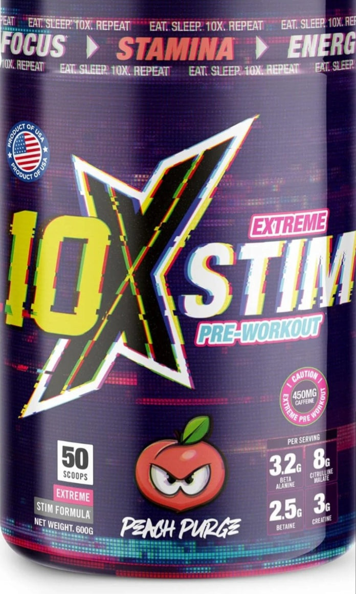 10 x extreme stim pre workout  600g choose from 8 delicious flavours