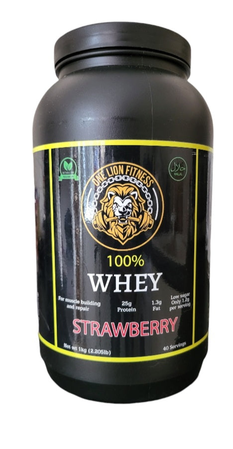 100% whey protien strawberry 1kg Free shaker