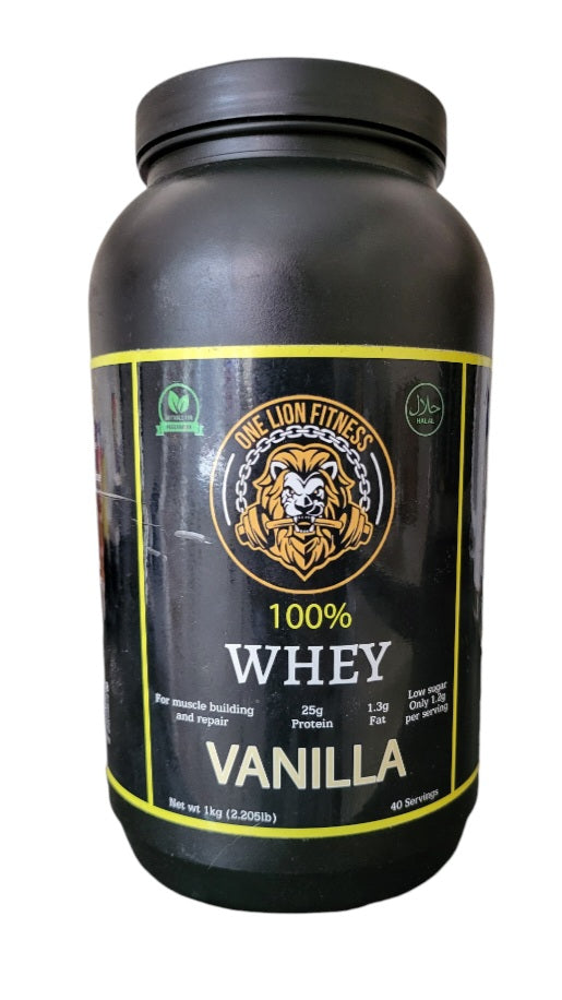 100% whey protein vanilla 1kg free shaker